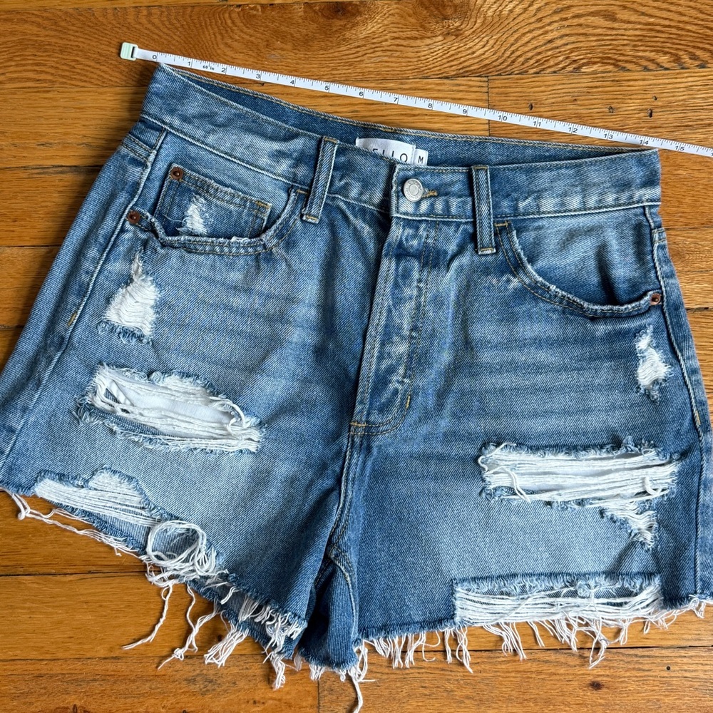 CELLO Distressed Blue Denim Shorts